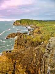 View of Charleston cliffs at dusk