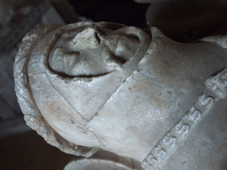 Fototapeta premium close up of grave statue inside church St Stephens Chapel Barn