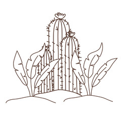 plant in landscape isolated icon