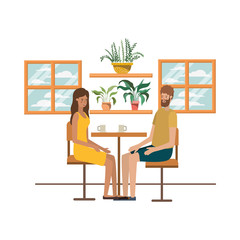 couple drinking coffee in the living room