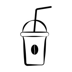 Iced coffee glass icon. Vector illustration design