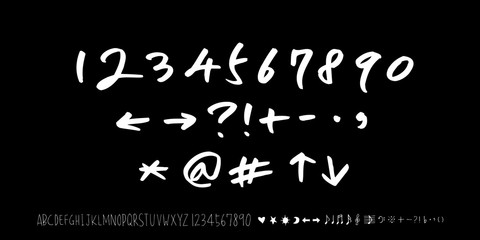 Obraz premium 벡터 문자 / 손으로 쓴 글씨체