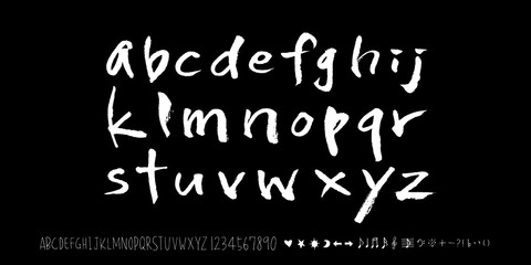 Obraz premium 벡터 문자 / 손으로 쓴 글씨체