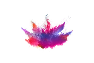 abstract powder splatted background. Colorful powder explosion on white background.