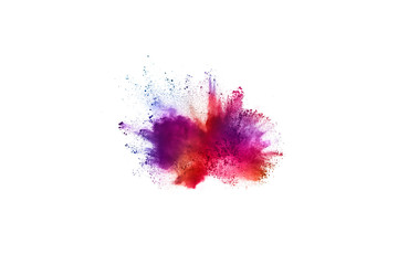 abstract powder splatted background. Colorful powder explosion on white background.
