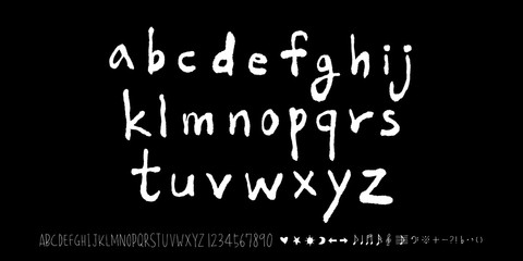 Obraz premium 벡터 문자 / 손으로 쓴 글씨체