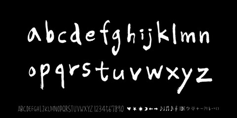 Obraz premium 벡터 문자 / 손으로 쓴 글씨체