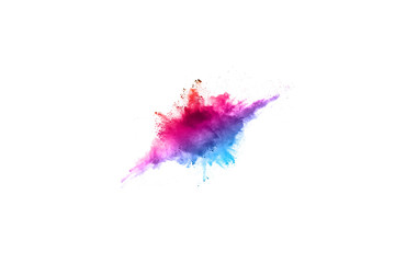 abstract powder splatted background. Colorful powder explosion on white background.