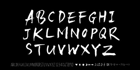 Obraz premium 벡터 문자 / 손으로 쓴 글씨체