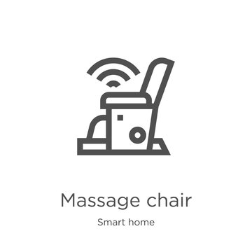 Massage Chair Icon Vector From Smart Home Collection. Thin Line Massage Chair Outline Icon Vector Illustration. Outline, Thin Line Massage Chair Icon For Website Design And Mobile, App Development.