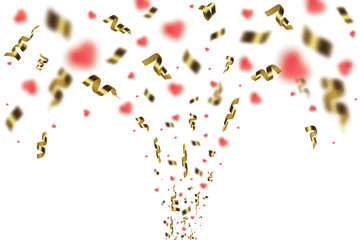 Colorful bright confetti isolated on transparent background. Festive vector illustration