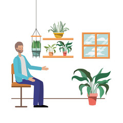 man drinking coffee in the living room