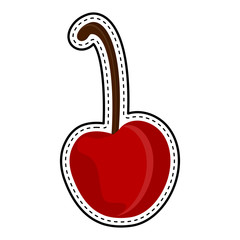 Isolated cherry dotted sticker. Vector illustration design