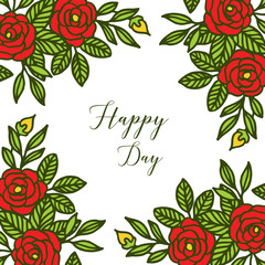 Vector illustration abstract rose flower frame for template happy day