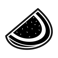 Isolated watermelon cut icon dotted sticker. Vector illustration design