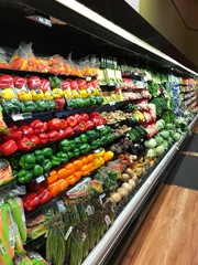 vegetables on supermarket