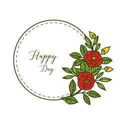 Vector illustration pattern rose flower frame for invitation card happy day