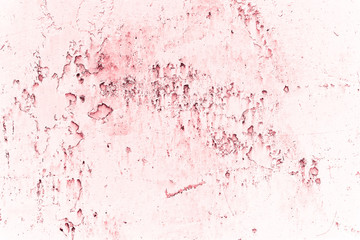 Vintage pink background. Rough painted wall of fiesta color. Imperfect plane of rosy colored. Uneven old decorative toned backdrop of rouge tint. Texture of pink hue. Ornamental stony surface.