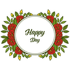 Obraz premium Vector illustration ornate of rose flower frame for banner happy day