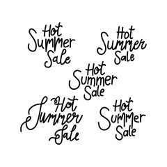 Hot Summer Sale Script Text Design Template