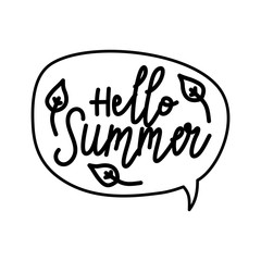 Hello Summer Script text Design Template Vector