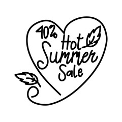 Hot Summer Sale Script Text Design Template