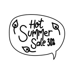 Hot Summer Sale Script Text Design Template
