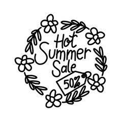 Hot Summer Sale Script Text Design Template