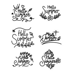 Summer Script Text Template Vector