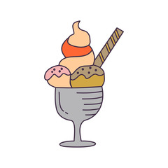 Ice Cream Design Flat Template Vector