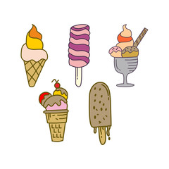 Ice Cream Design Flat Template Vector