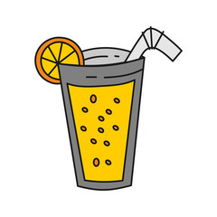 Glass Drinking Cocktail Template Vector Illustration