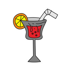 Glass Drinking Cocktail Template Vector Illustration