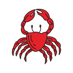 Crab Sea Design Graphic Template Vector