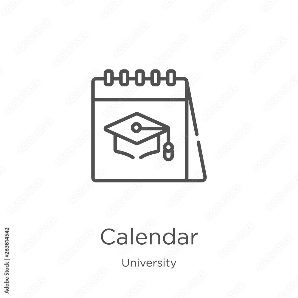Wall mural calendar icon vector from university collection. thin line calendar outline icon vector illustration