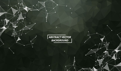 Geometric Black Polygonal background molecule and communication. Connected lines with dots. Minimalism background. Concept of the science, chemistry, biology, medicine, technology.