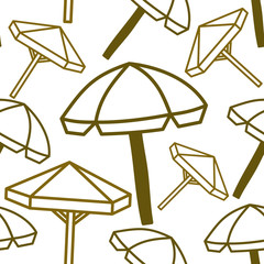 Umbrella Beach Pattern Seamless Design Template Vector