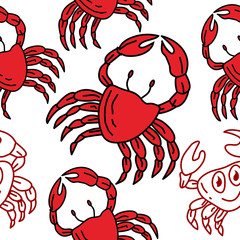 Crab Pattern Seamless Design Template Vector