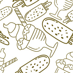 Ice Cream Pattern Seamless Vector Template