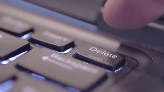 Pressing delete key on a laptop