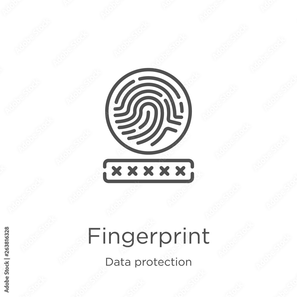 Wall mural fingerprint icon vector from data protection collection. thin line fingerprint outline icon vector i