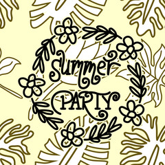 Summer Frame Text Template Vector Background
