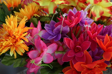 multicolored artificial flowers hobby