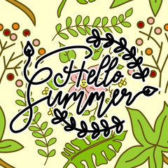 Summer Frame Text Template Vector Background