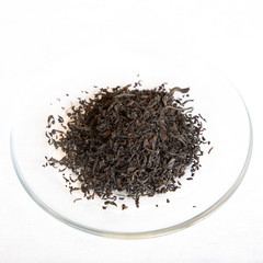 black tea isolated on white background