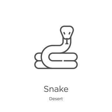 snake icon vector from desert collection. Thin line snake outline icon vector illustration. Outline, thin line snake icon for website design and mobile, app development.