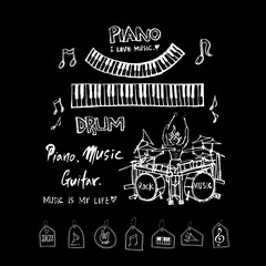 음악회 포스터 / 손으로 그린 음악 일러스트