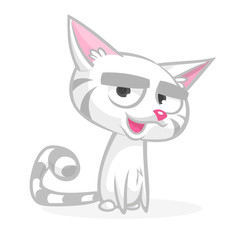 Cartoon cranky cat. Cute fat cartoon cat illustration with a cranky expression
