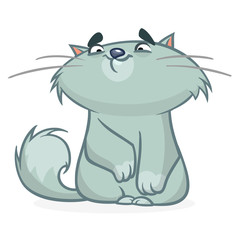 Cartoon funny fat cat illustration