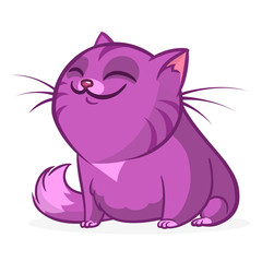 Cartoon funny cat illustration. Vector cartoon kitty